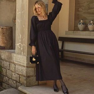 Down Black Catrinette Prairie Puff Sleeve Dress